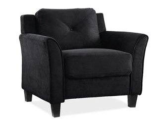 Lifestyle Solutions - Hartford Chair Upholstered Fabric Curved Arms - Black - Front_Zoom
