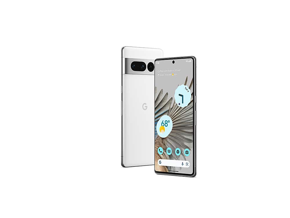 Alt View 2. Google - Geek Squad Certified Refurbished Pixel 7 Pro 128GB (Unlocked) - Snow.