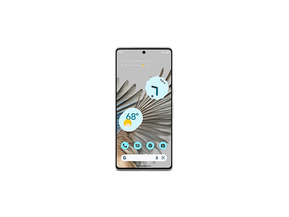 Left. Google - Geek Squad Certified Refurbished Pixel 7 Pro 128GB (Unlocked) - Snow.