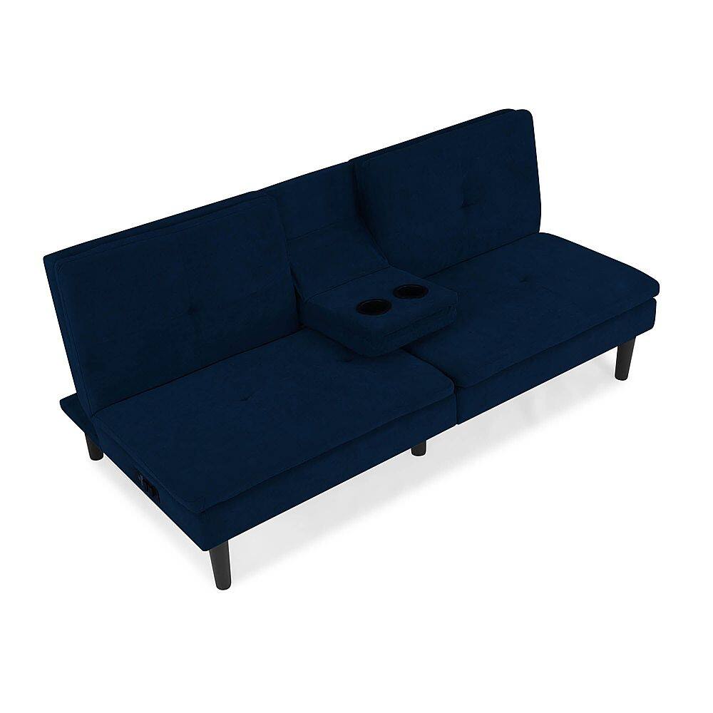 Best Buy Serta Parsons Convertible Sofa with Power and USB Ports Navy