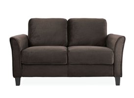 Lifestyle Solutions - Westin Two Seat Curved Arm Microfiber Loveseat - Coffee - Front_Zoom