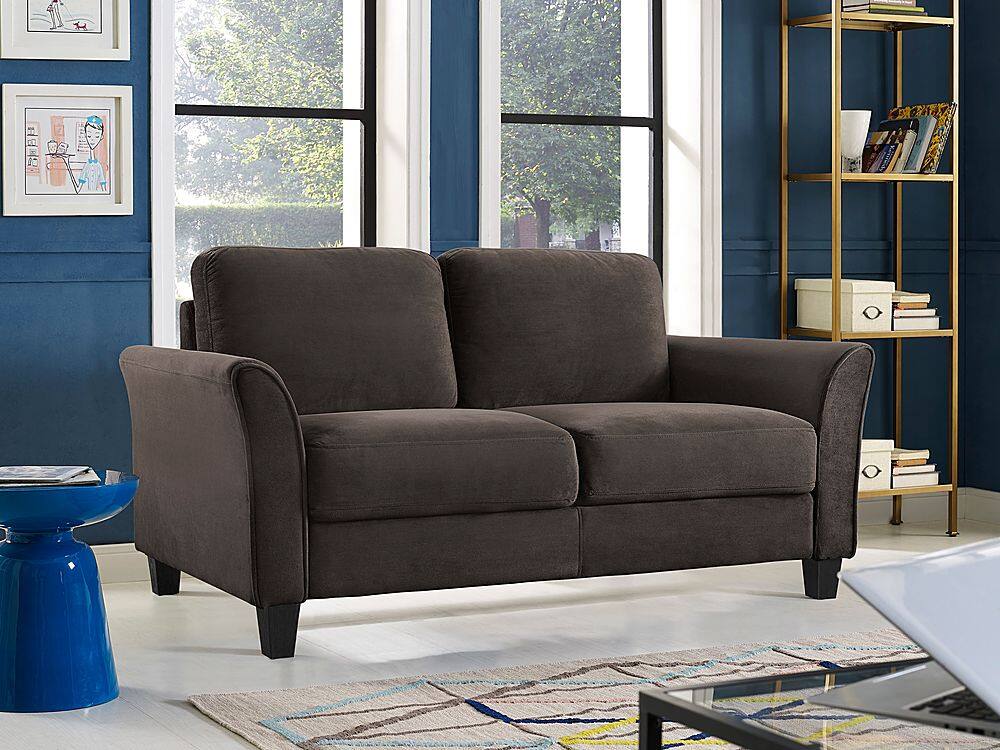 Lifestyle Solutions Westin Two Seat Curved Arm Microfiber Loveseat ...
