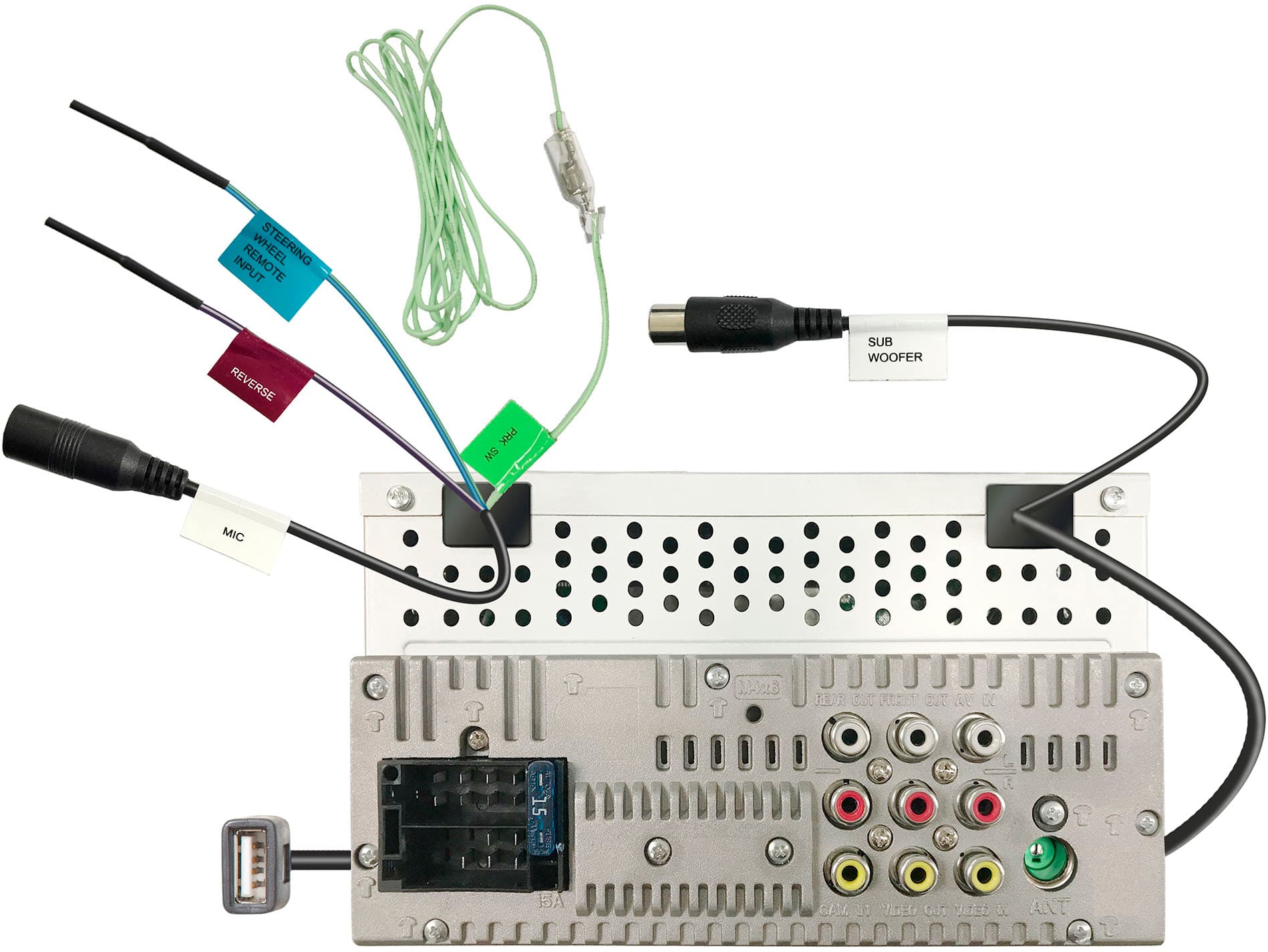 Back. Kenwood - 6.8" Bluetooth Digital Media Receiver with rear camera input - Black.