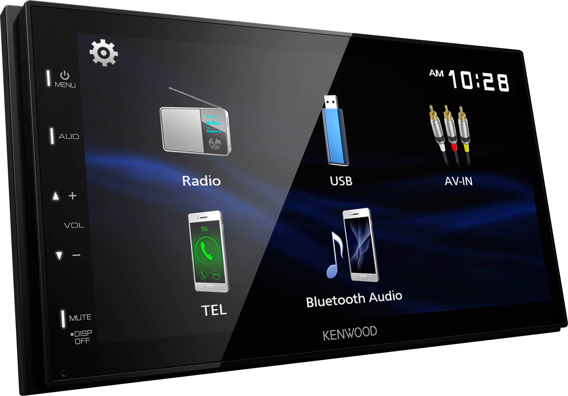 Angle. Kenwood - 6.8" Bluetooth Digital Media Receiver with rear camera input - Black.