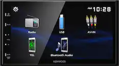 Front. Kenwood - 6.8" Bluetooth Digital Media Receiver with rear camera input - Black.