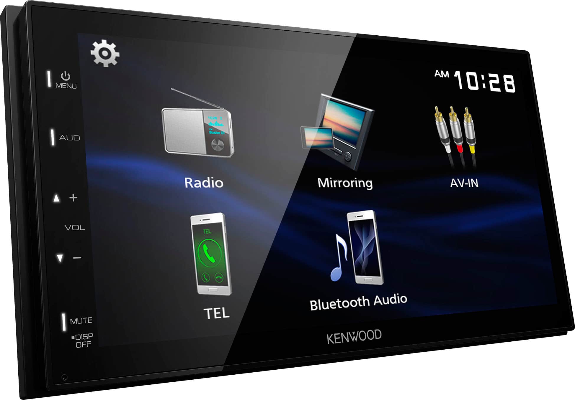Left. Kenwood - 6.8" Bluetooth Digital Media Receiver with rear camera input - Black.