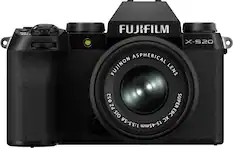 Front. Fujifilm - X-S20 Mirrorless Camera with XC15-45mm Lens Bundle - Black.