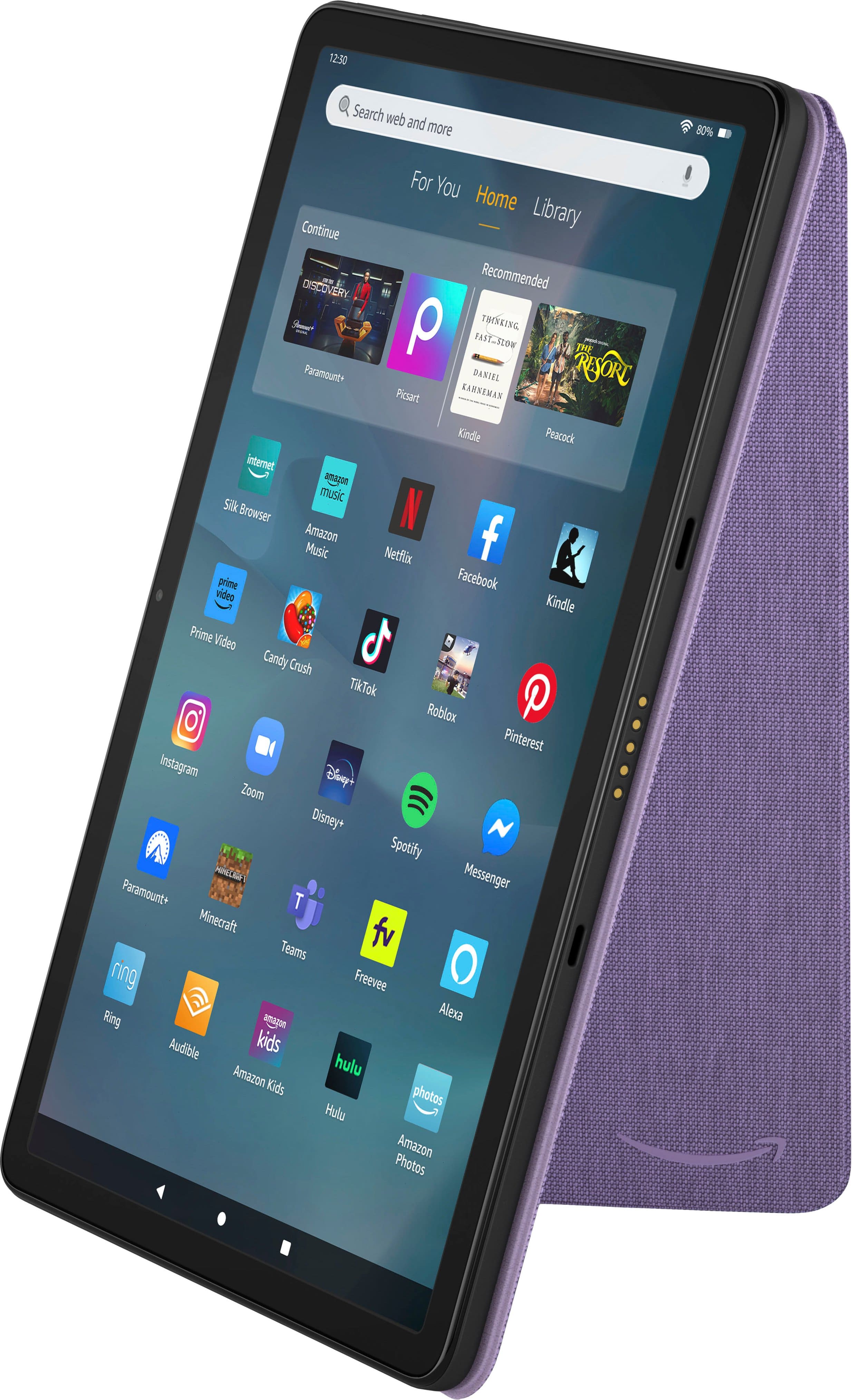 Left. Amazon - Fire Max 11 Cover with Magnetic Attach (2023 Release Tablet) - Lilac.