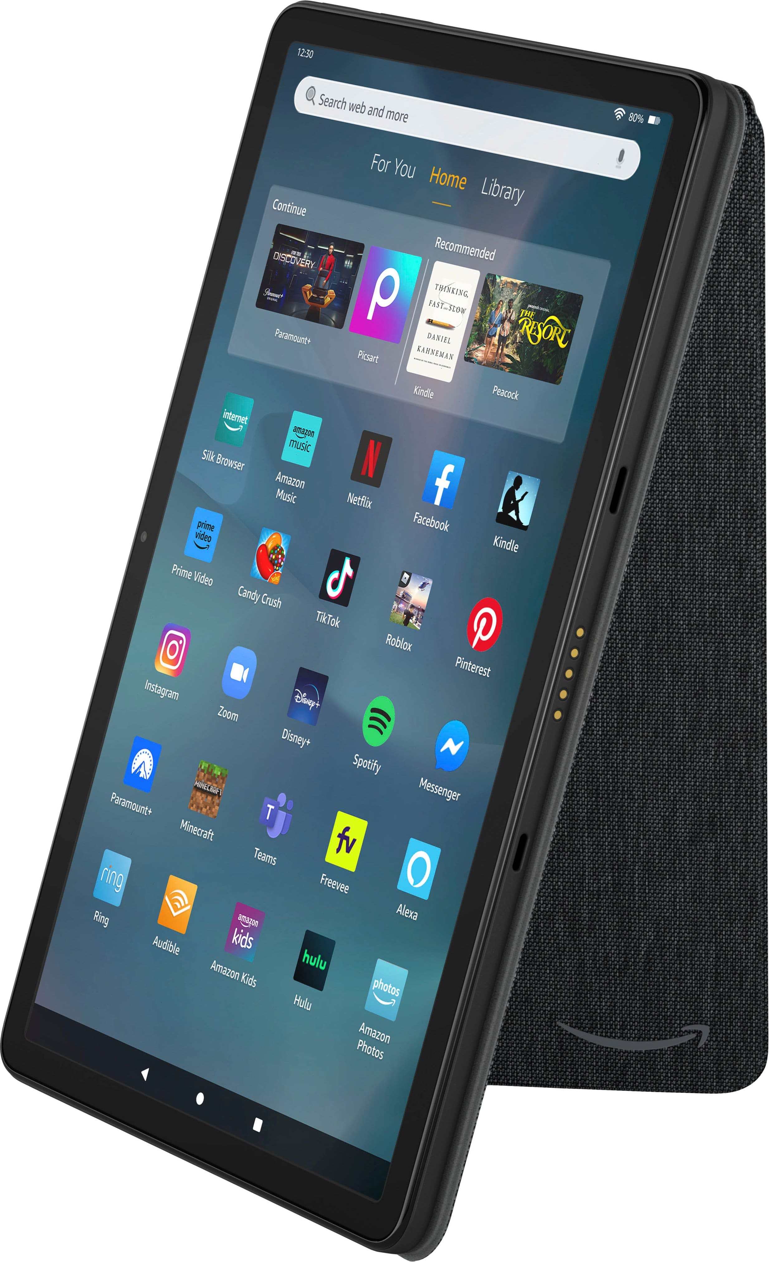 Left. Amazon - Fire Max 11 Cover with Magnetic Attach (2023 Release Tablet) - Black.