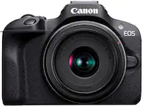 Canon - EOS R100 4K Video Mirrorless Camera with RF-S18-45mm f/4.5-6.3 IS STM Lens - Black - Front_Zoom