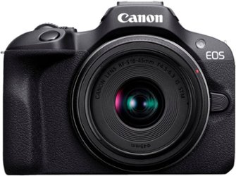 Canon - EOS R100 4K Video Mirrorless Camera with RF-S 18-45mm f/4.5-6.3 IS STM Lens - Black - Front_Zoom
