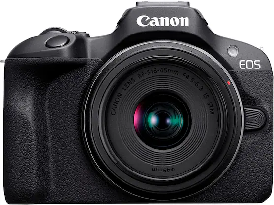 Canon - EOS R100 4K Video Mirrorless Camera with RF-S18-45mm f/4.5-6.3 IS STM Lens - Black