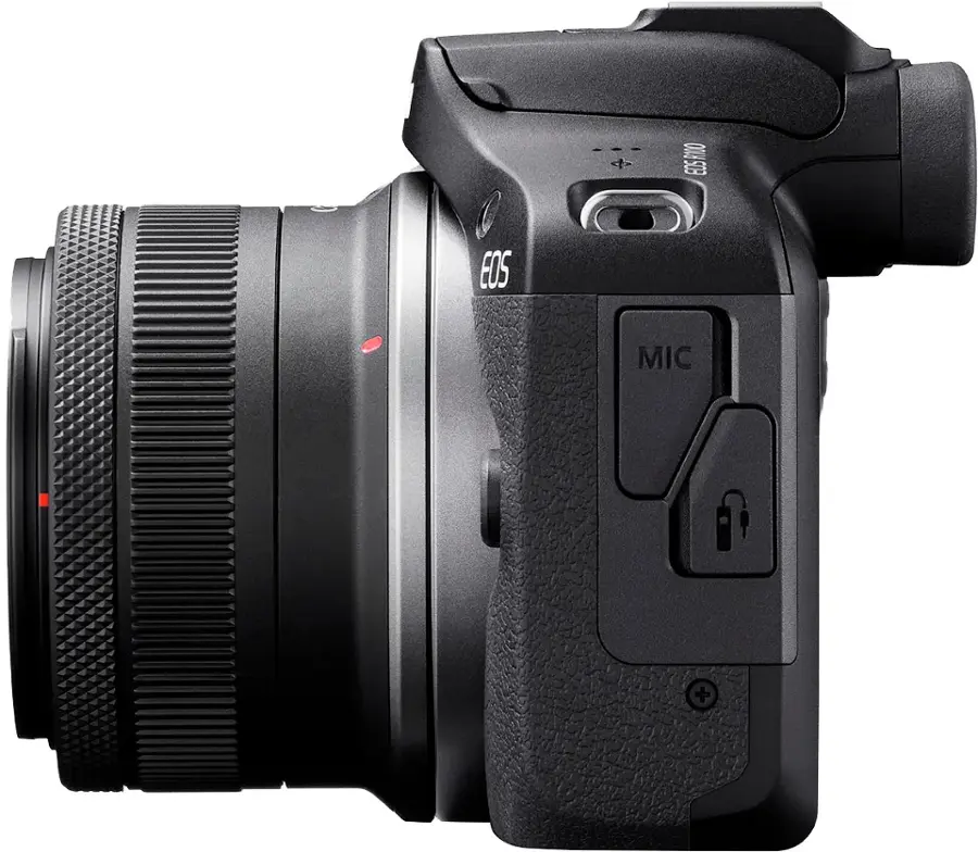 Alt View 12. Canon - EOS R100 4K Video Mirrorless Camera with RF-S 18-45mm f/4.5-6.3 IS STM Lens - Black.
