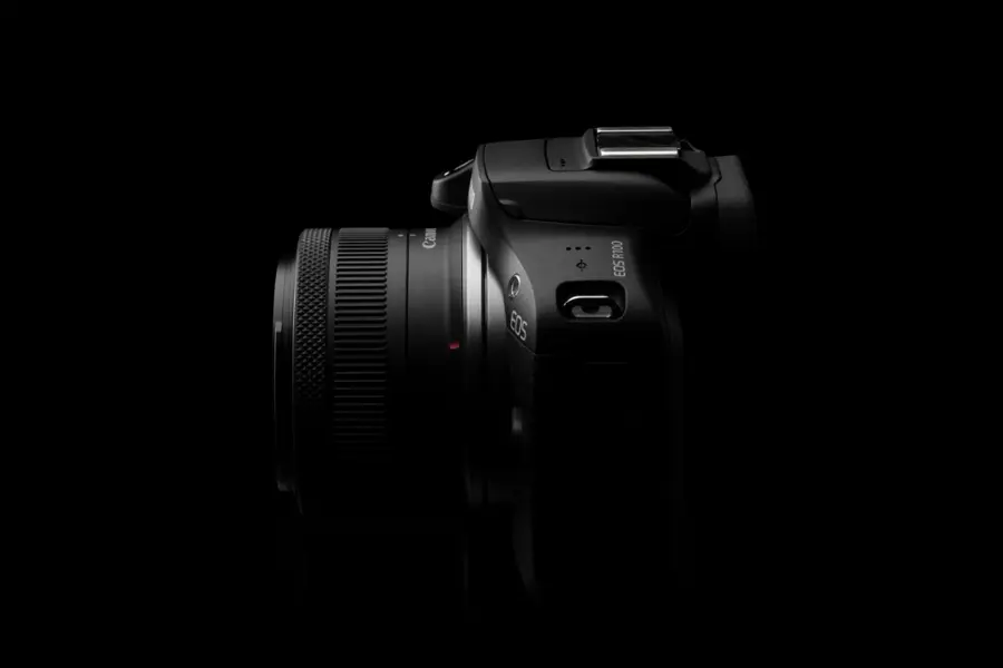 Alt View 20. Canon - EOS R100 4K Video Mirrorless Camera with RF-S 18-45mm f/4.5-6.3 IS STM Lens - Black.