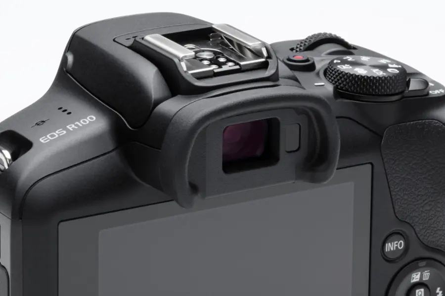 Alt View 21. Canon - EOS R100 4K Video Mirrorless Camera with RF-S 18-45mm f/4.5-6.3 IS STM Lens - Black.