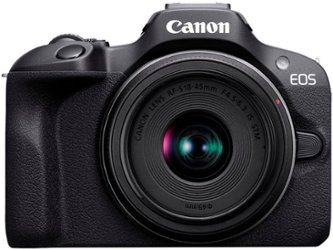 Canon - EOS R100 4K Video Mirrorless Camera 2 Lens Kit with RF-S 18-45mm and RF-S 55-210mm Lenses - Black - Front_Zoom