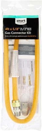 Front. Smart Choice - 4' x 5/8"OD Coated Gas Connector Kit.
