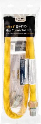 Front. Smart Choice - 4' x 1"OD Coated Gas Connector Kit.