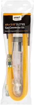 Front. Smart Choice - 6' x 5/8"OD Coated Gas Connector Kit.