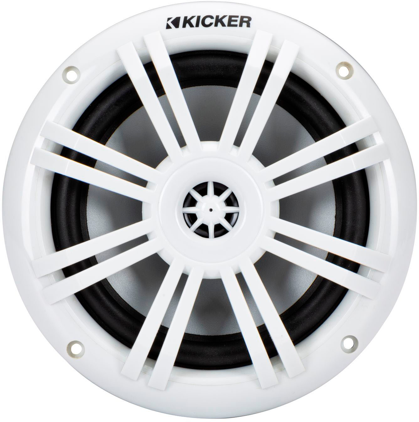 Angle View: KICKER - 9" 2-Way Marine Speakers with Polypropylene Cones (Pair) - White