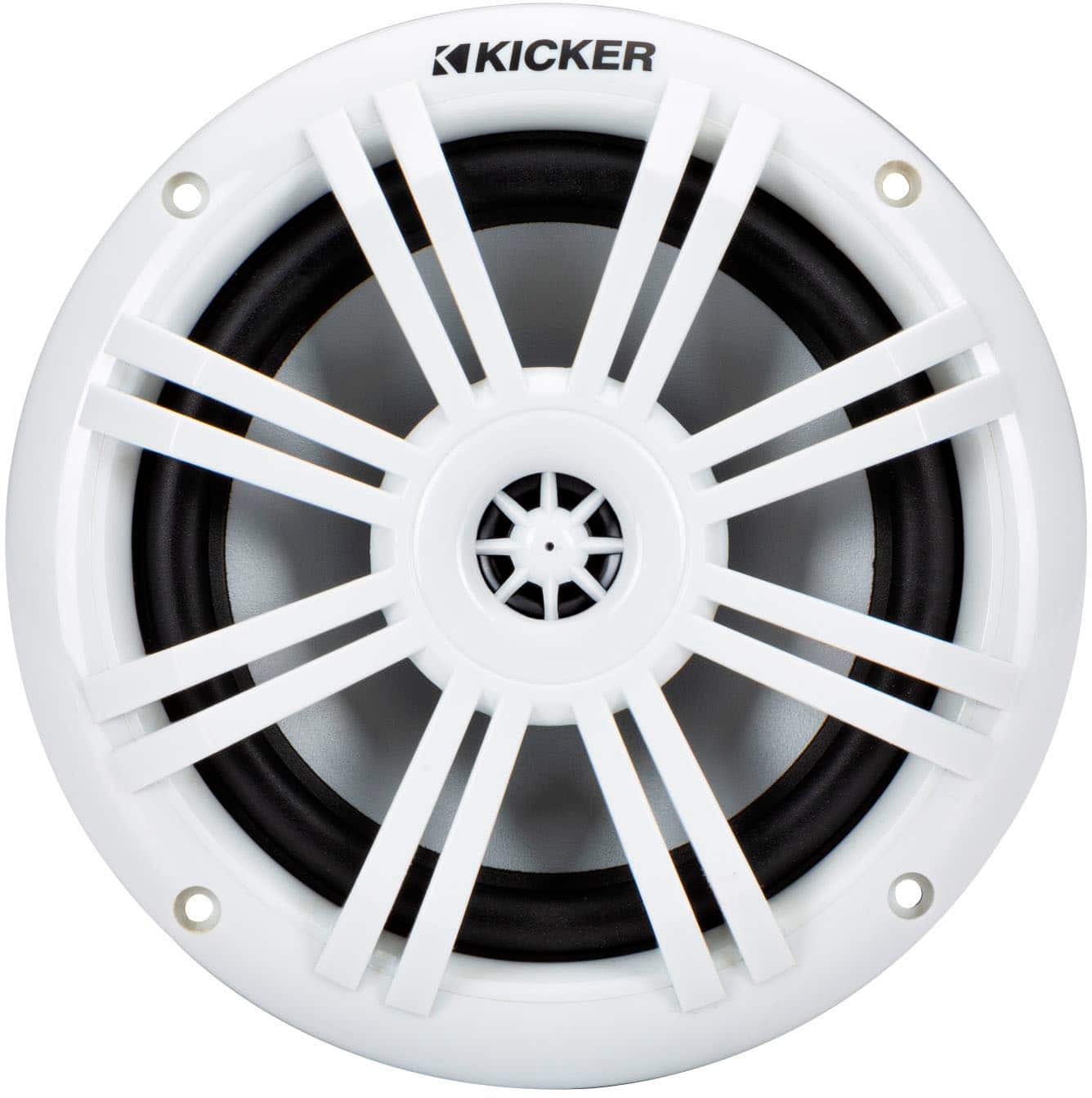 Angle. KICKER - 6-1/2" 2-Way Marine Speakers with Polypropylene Cones (Pair) - White.