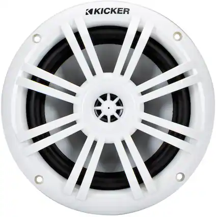 Angle. KICKER - 6-1/2" 2-Way Marine Speakers with Polypropylene Cones (Pair) - White.