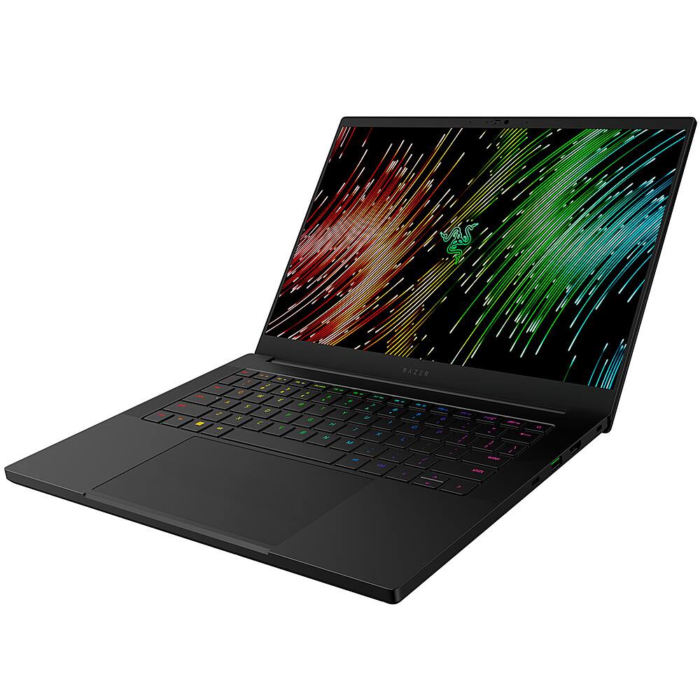 Angle. Razer - Blade 14 - 14" Gaming Laptop - QHD 240Hz -AMD Ryzen 9 7940HS - NVIDIA GeForce RTX 4070 -16GB  RAM - 1TB SSD - Black.
