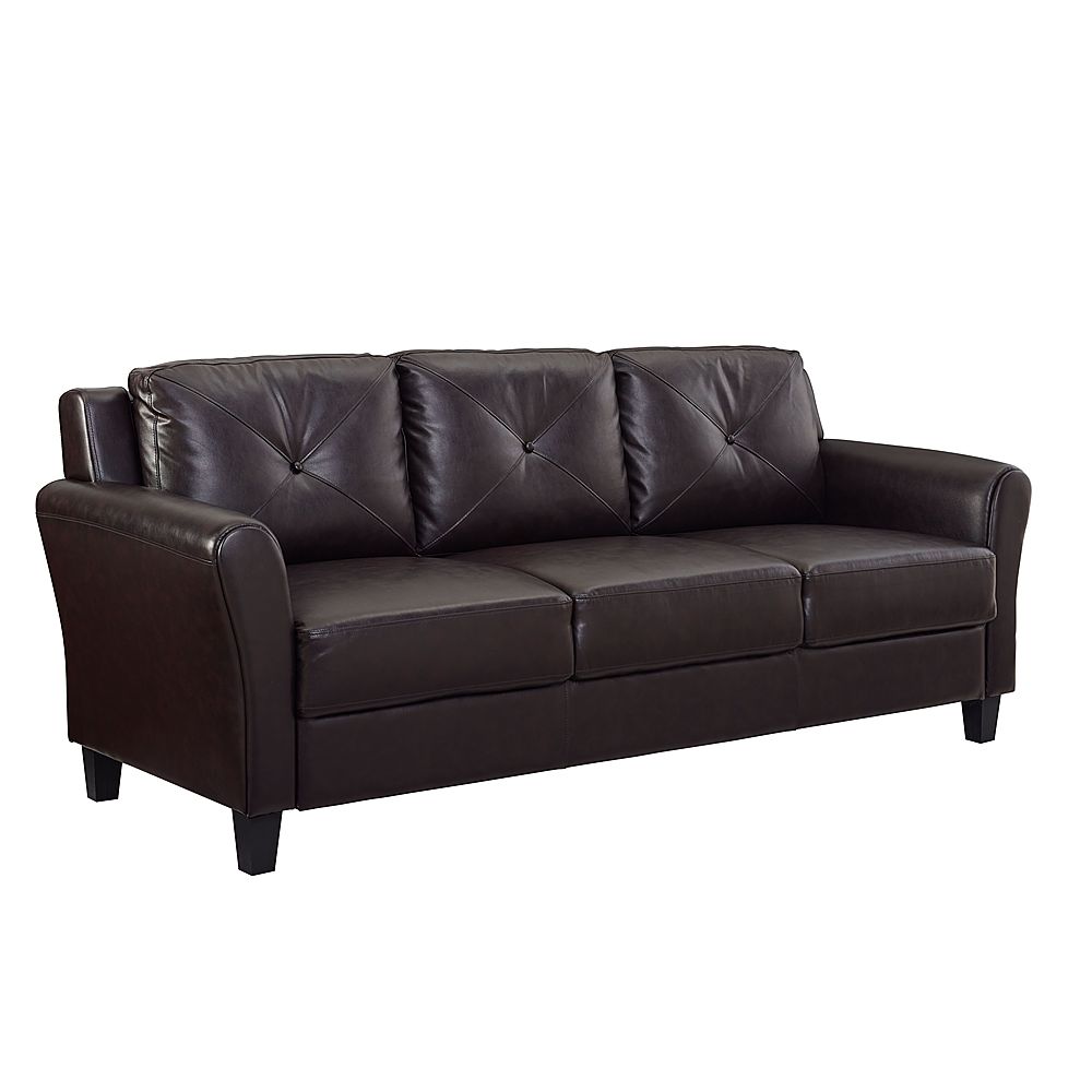 Angle View: Lifestyle Solutions - Hartford Sofa in Fuax Leather - Java