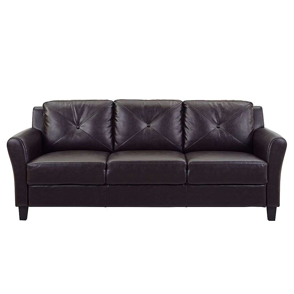 Lifestyle Solutions Hartford Sofa Upholstered Microfiber Curved Arms Black  CCHRFKS3M26BKVA - Best Buy