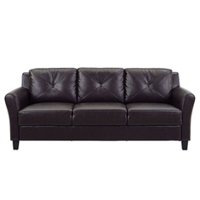 Lifestyle Solutions - Hartford Sofa in Fuax Leather - Java - Front_Zoom