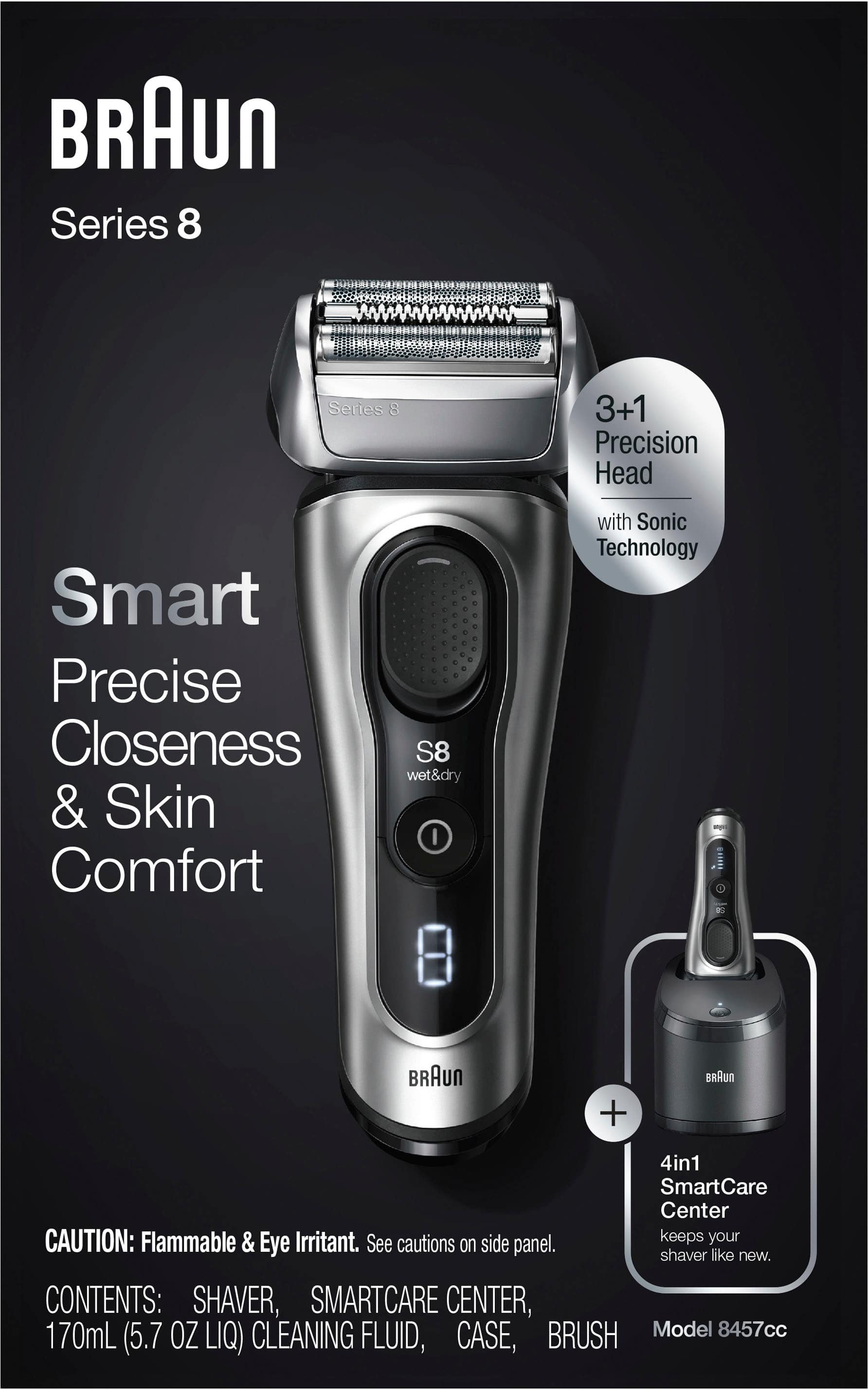 Braun Series 8 Rechargeable Wet/Dry Electric Shaver 8457cc with