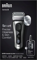 Braun - Series 8 Rechargeable Wet/Dry Electric Shaver 8457cc with Precision Trimmer - Smart Clean Center - Silver - Alt_View_Zoom_12