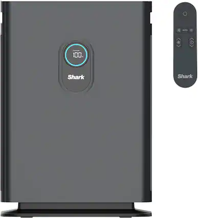 Front. Shark - Air Purifier 4 with Anti-Allergen Multi-Filter & Advanced Odor Lock, 1,000 sq. ft. - Charcoal Gray.