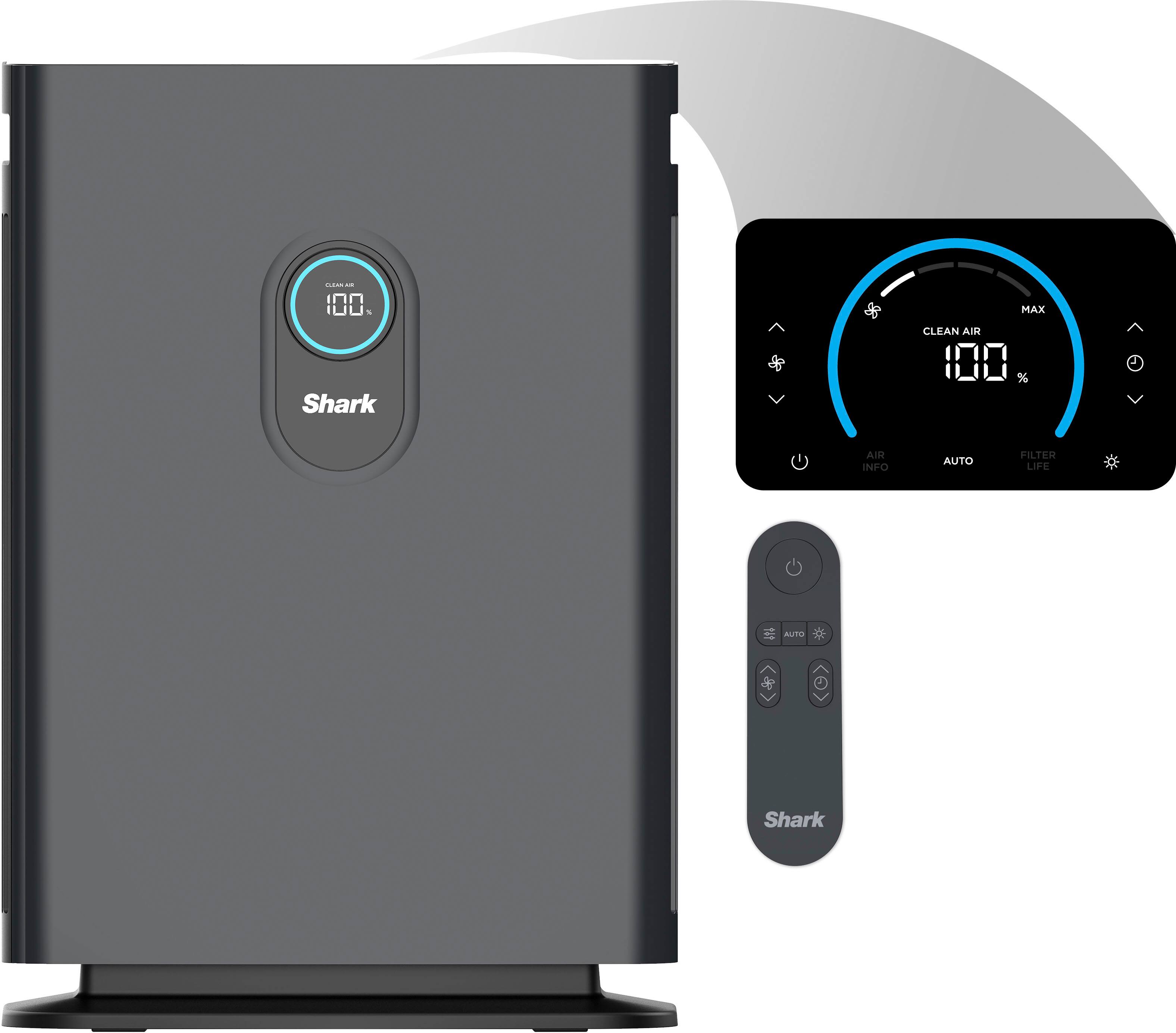 Alt View 18. Shark - Air Purifier 4 with Anti-Allergen Multi-Filter & Advanced Odor Lock, 1,000 sq. ft. - Charcoal Gray.