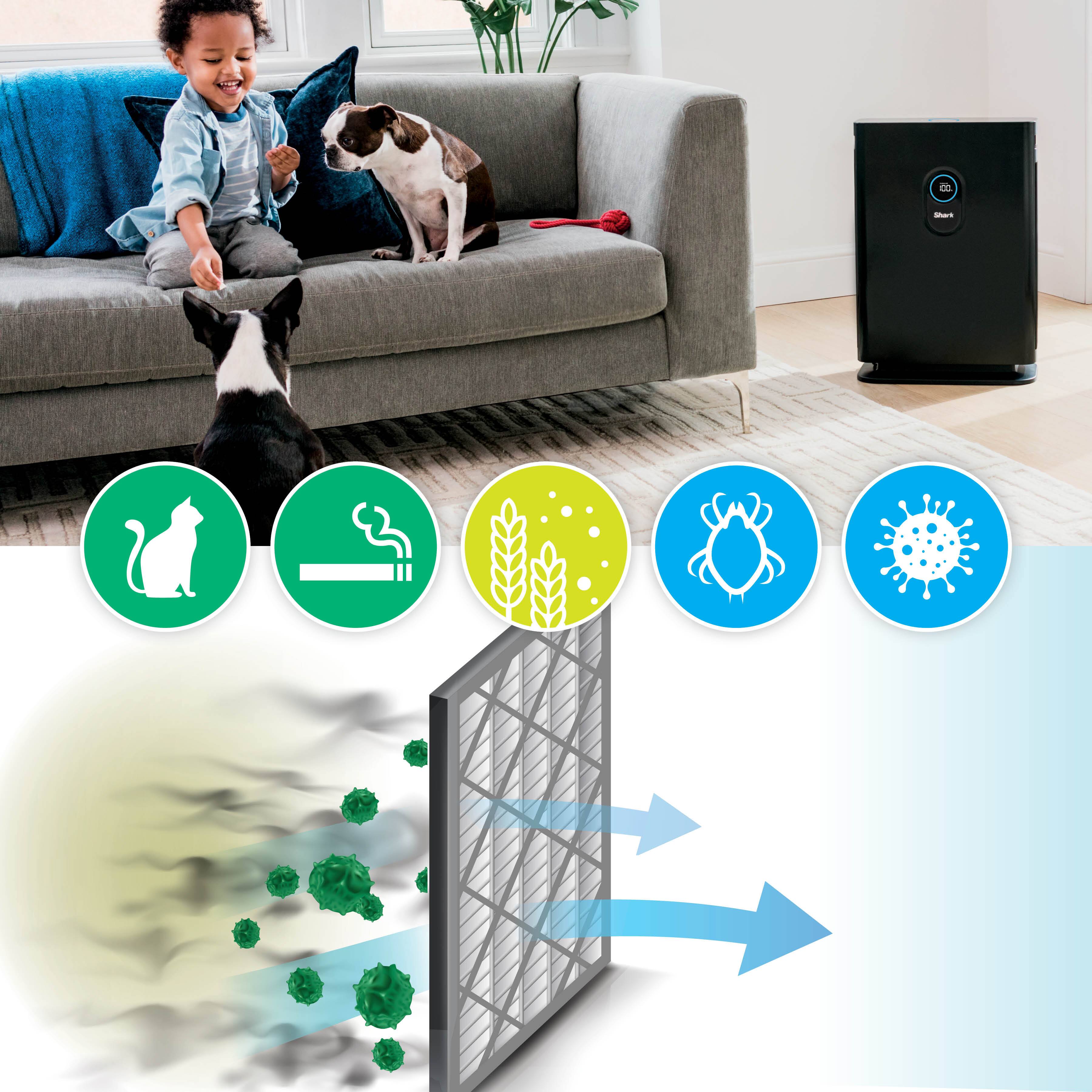 Alt View 40. Shark - Air Purifier 4 with Anti-Allergen Multi-Filter & Advanced Odor Lock, 1,000 sq. ft. - Charcoal Gray.