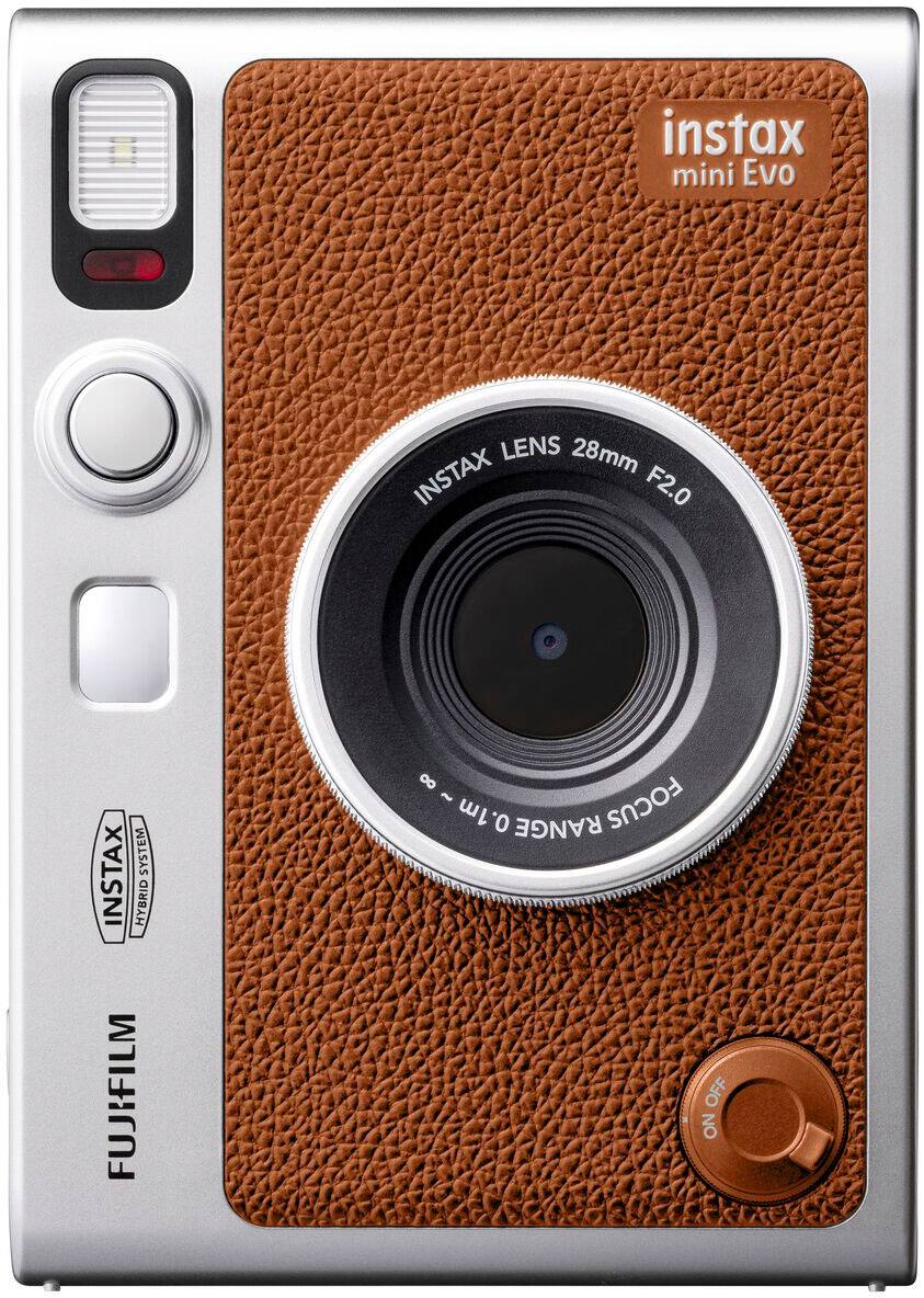 Top. Fujifilm - INSTAX MINI Evo Instant Film Camera - Brown.