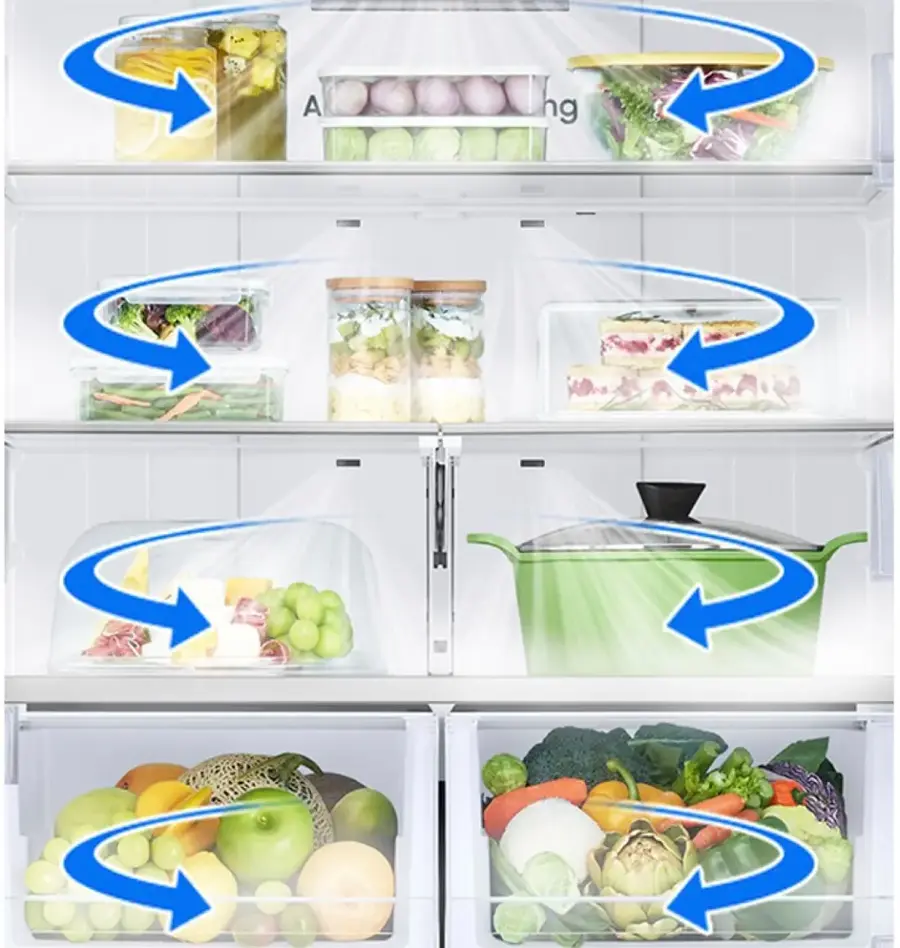 Alt View 20. Samsung - 32 cu. ft. 3-Door French Door Smart Refrigerator with Dual Auto Ice Maker - Fingerprint Resistant Stainless Steel.