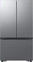 Samsung - 27 cu. ft. 3-Door French Door Counter Depth Smart Refrigerator with Dual Auto Ice Maker - Stainless Steel - Front_Zoom
