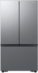 Samsung - 27 cu. ft. 3-Door French Door Counter Depth Smart Refrigerator with Dual Auto Ice Maker - Fingerprint Resistant Stainless Look - Front_Zoom