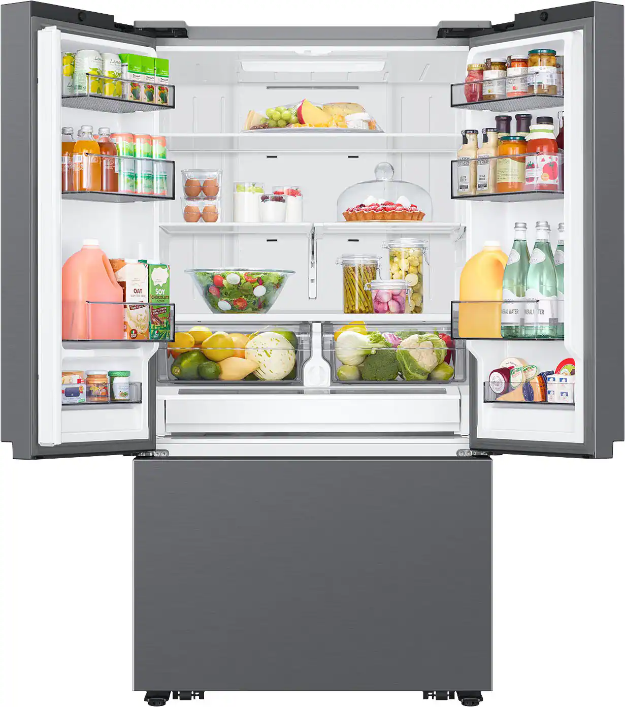 Alt View 14. Samsung - 27 cu. ft. 3-Door French Door Counter Depth Smart Refrigerator with Dual Auto Ice Maker - Fingerprint Resistant Stainless Look.