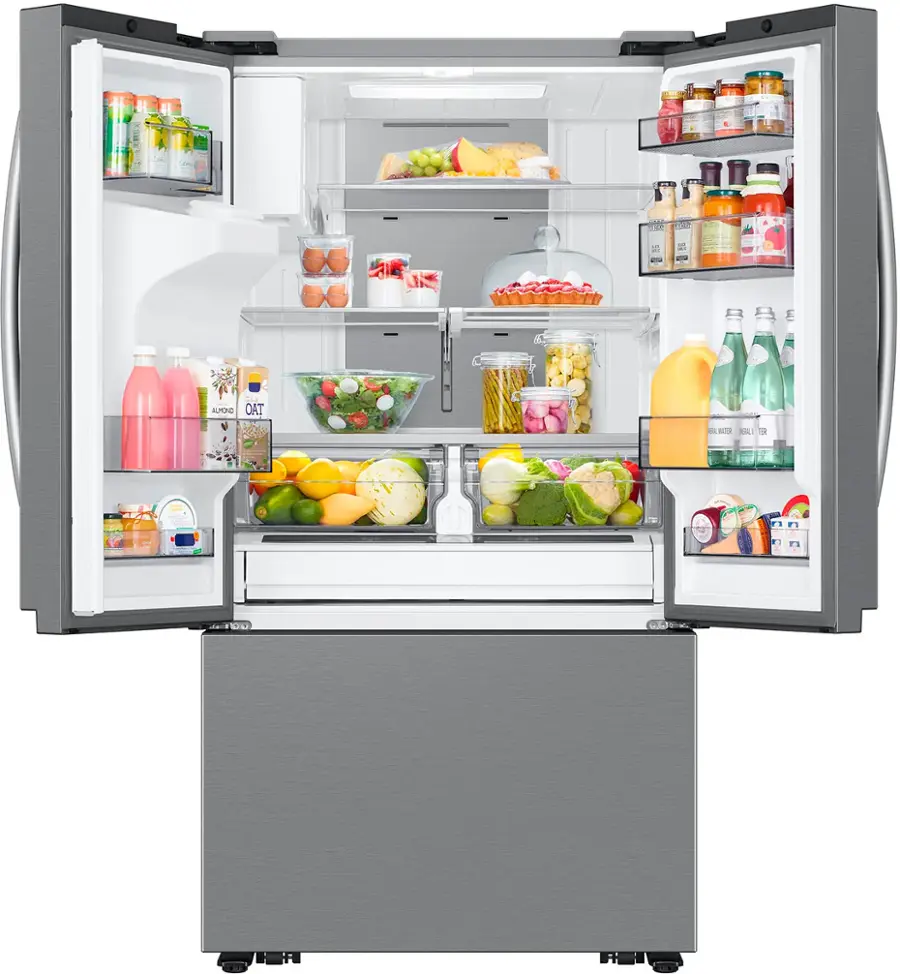 Alt View 14. Samsung - 31 cu. ft. 3-Door French Door Smart Refrigerator with Four Types of Ice - Stainless Steel.