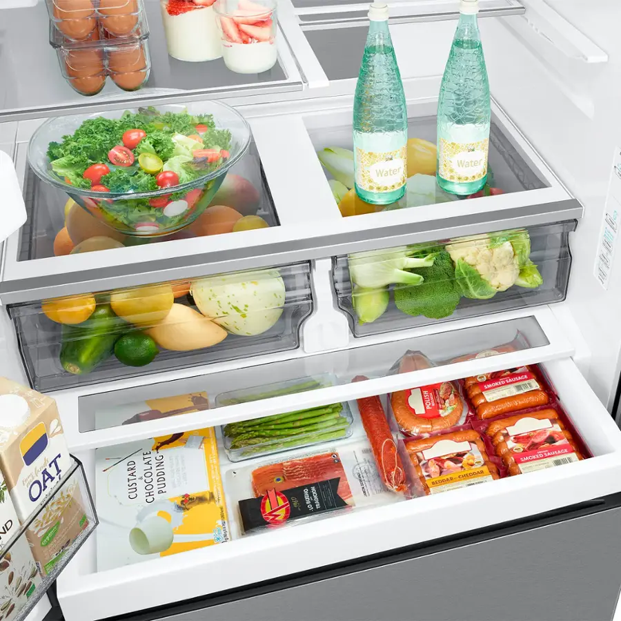 Alt View 17. Samsung - 31 cu. ft. 3-Door French Door Smart Refrigerator with Four Types of Ice - Stainless Steel.