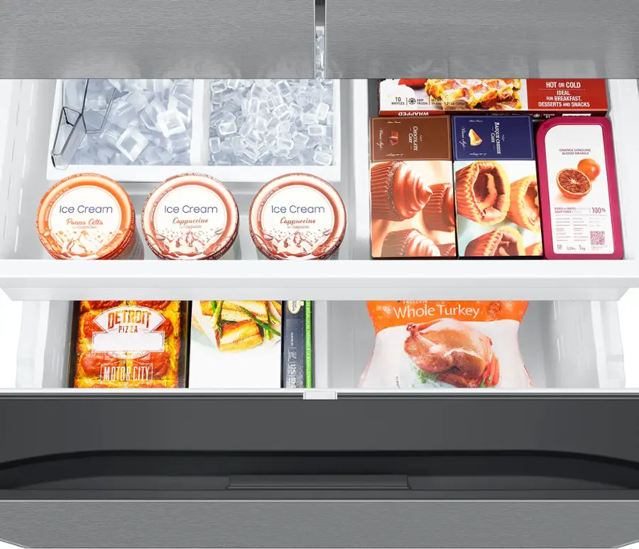 Alt View 20. Samsung - 31 cu. ft. 3-Door French Door Smart Refrigerator with Four Types of Ice - Stainless Steel.