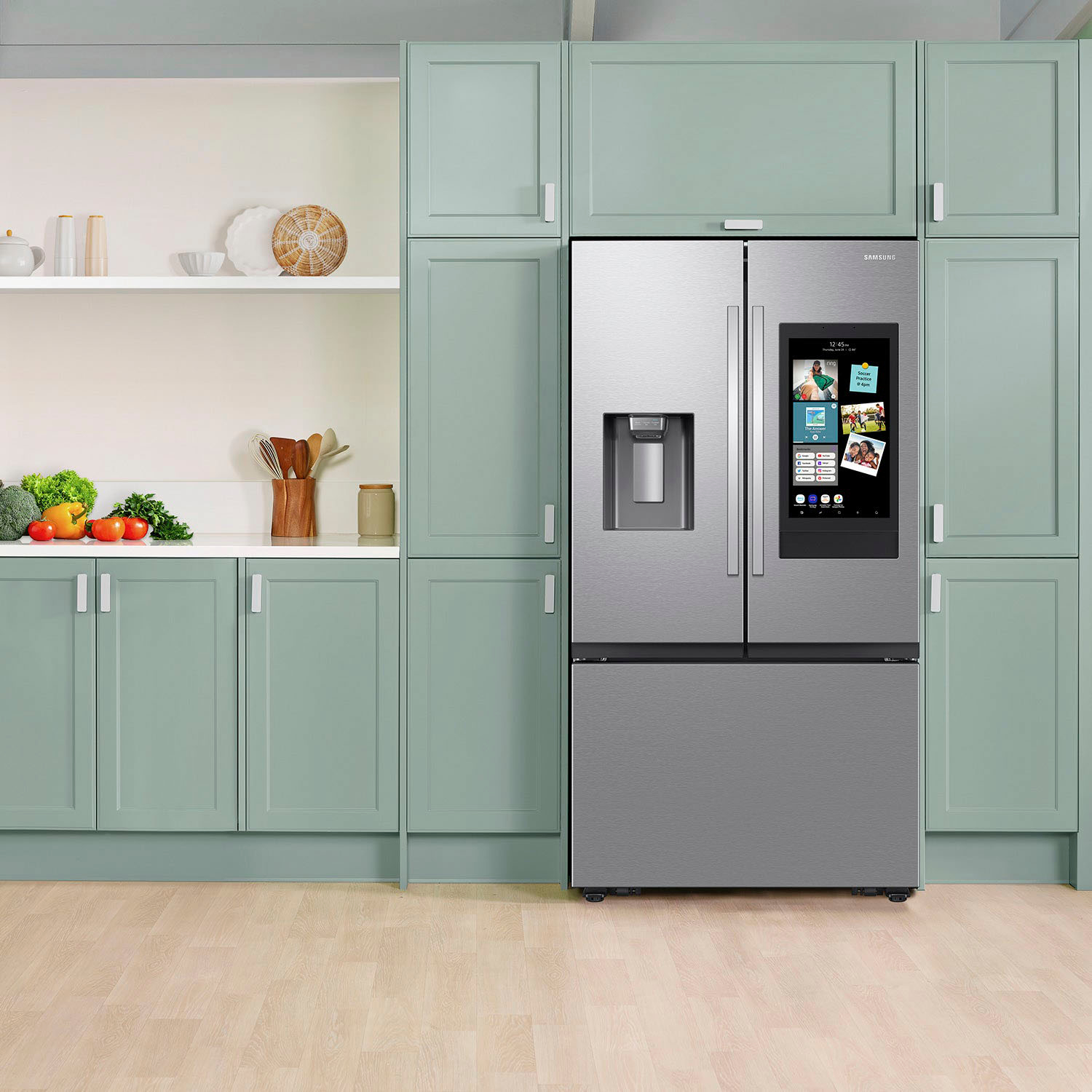Samsung RB12A300635 24 BESPOKE Refrigerator w/ Bottom Freezer - White Glass