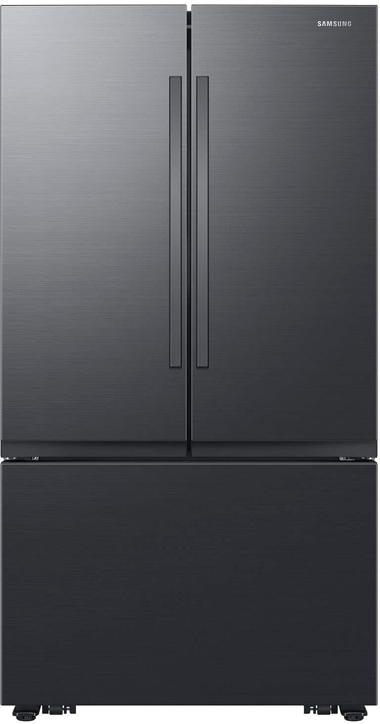 Samsung - 32 cu. ft. 3-Door French Door Smart Refrigerator with Dual Auto Ice Maker - Matte Black - Front_Zoom