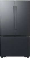 Samsung - 32 cu. ft. 3-Door French Door Smart Refrigerator with Dual Auto Ice Maker - Matte Black - Front_Zoom
