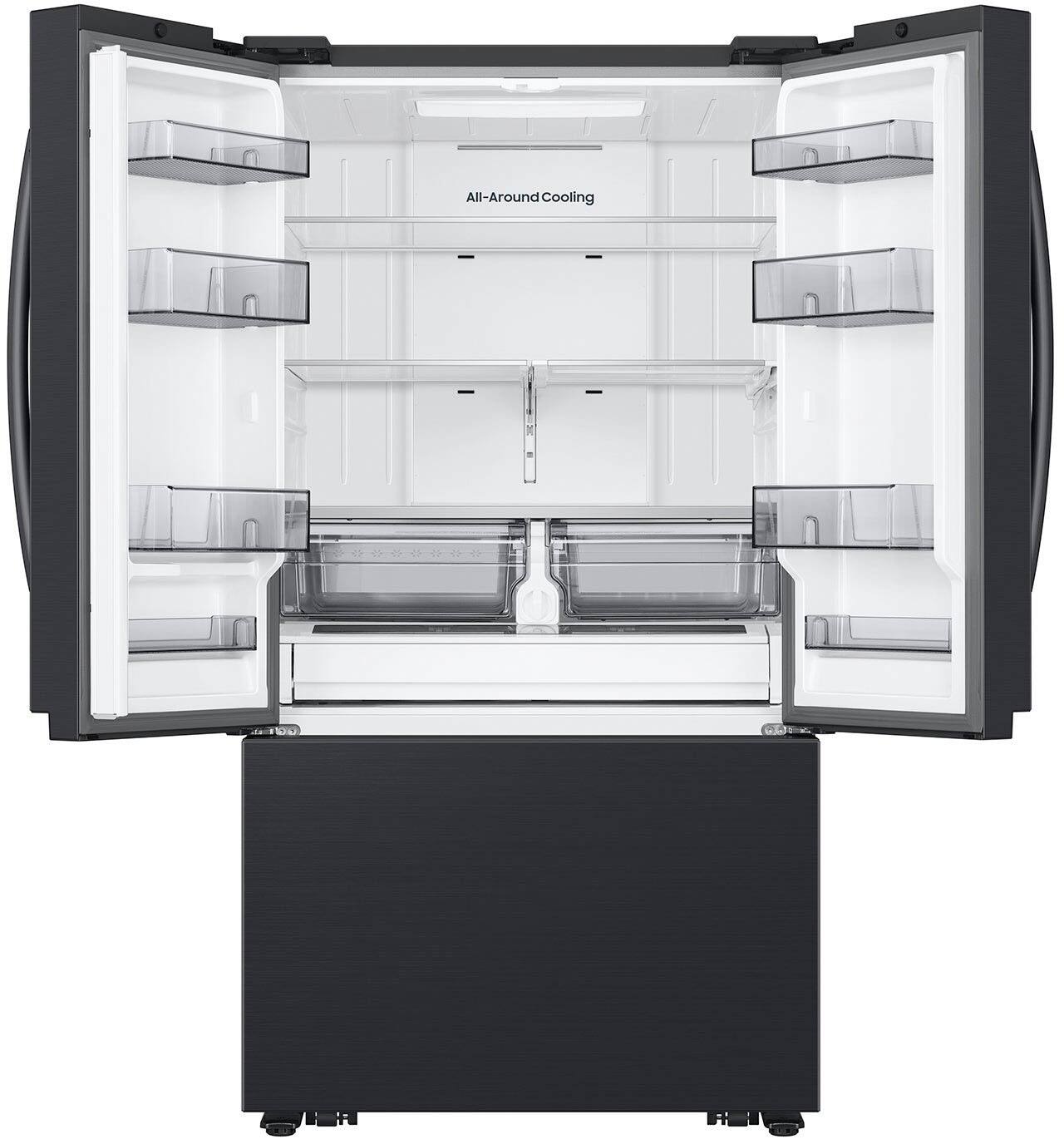 Alt View 13. Samsung - 32 cu. ft. 3-Door French Door Smart Refrigerator with Dual Auto Ice Maker - Matte Black.