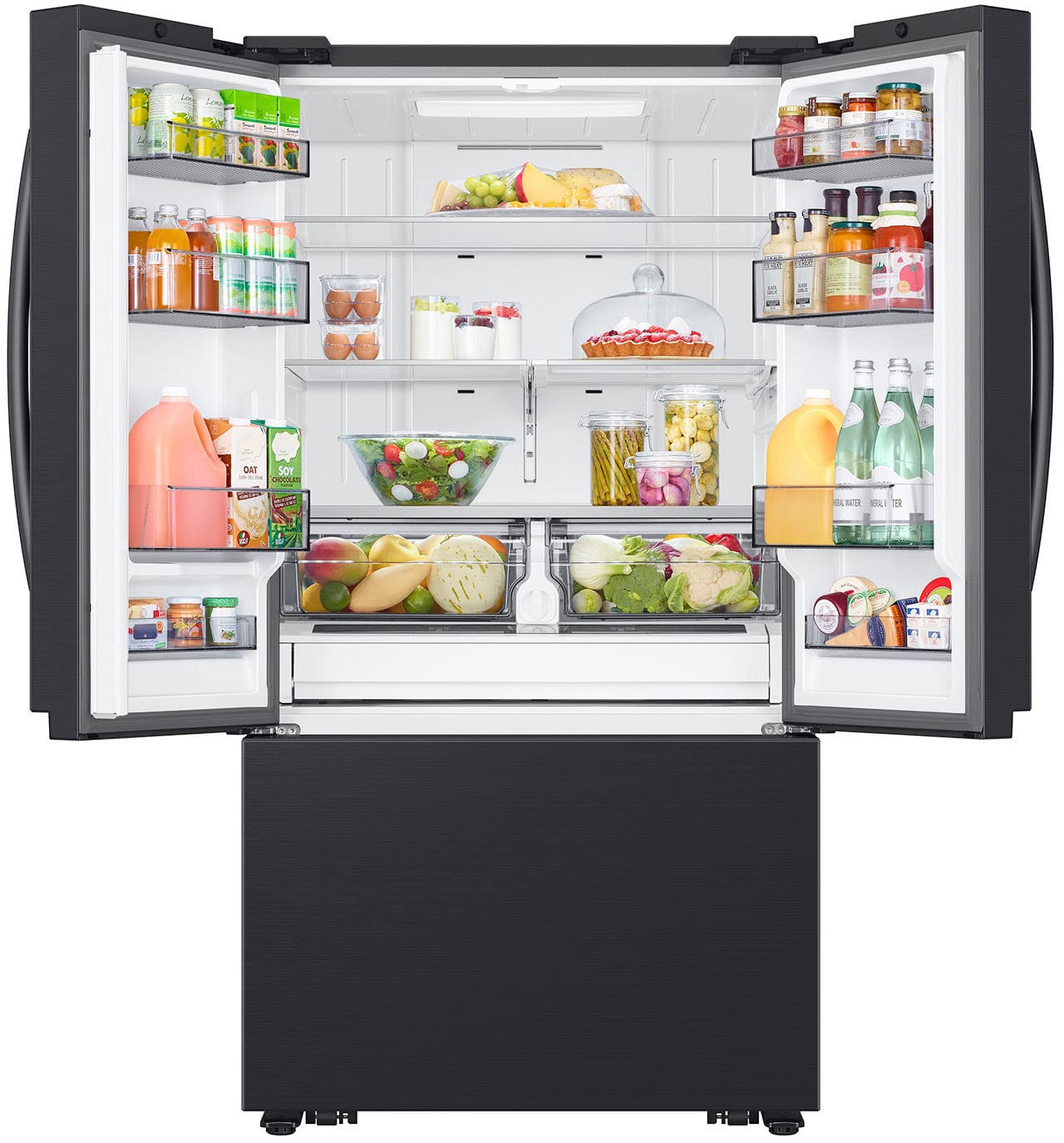 Alt View 14. Samsung - 32 cu. ft. 3-Door French Door Smart Refrigerator with Dual Auto Ice Maker - Matte Black.