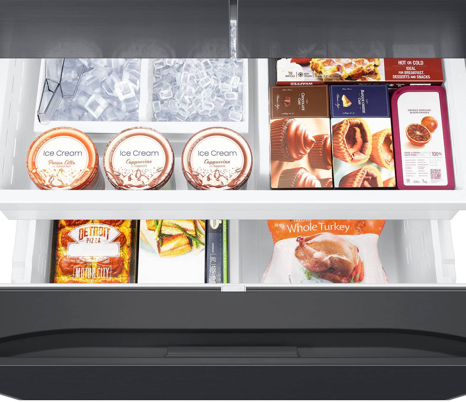 Alt View 18. Samsung - 32 cu. ft. 3-Door French Door Smart Refrigerator with Dual Auto Ice Maker - Matte Black.