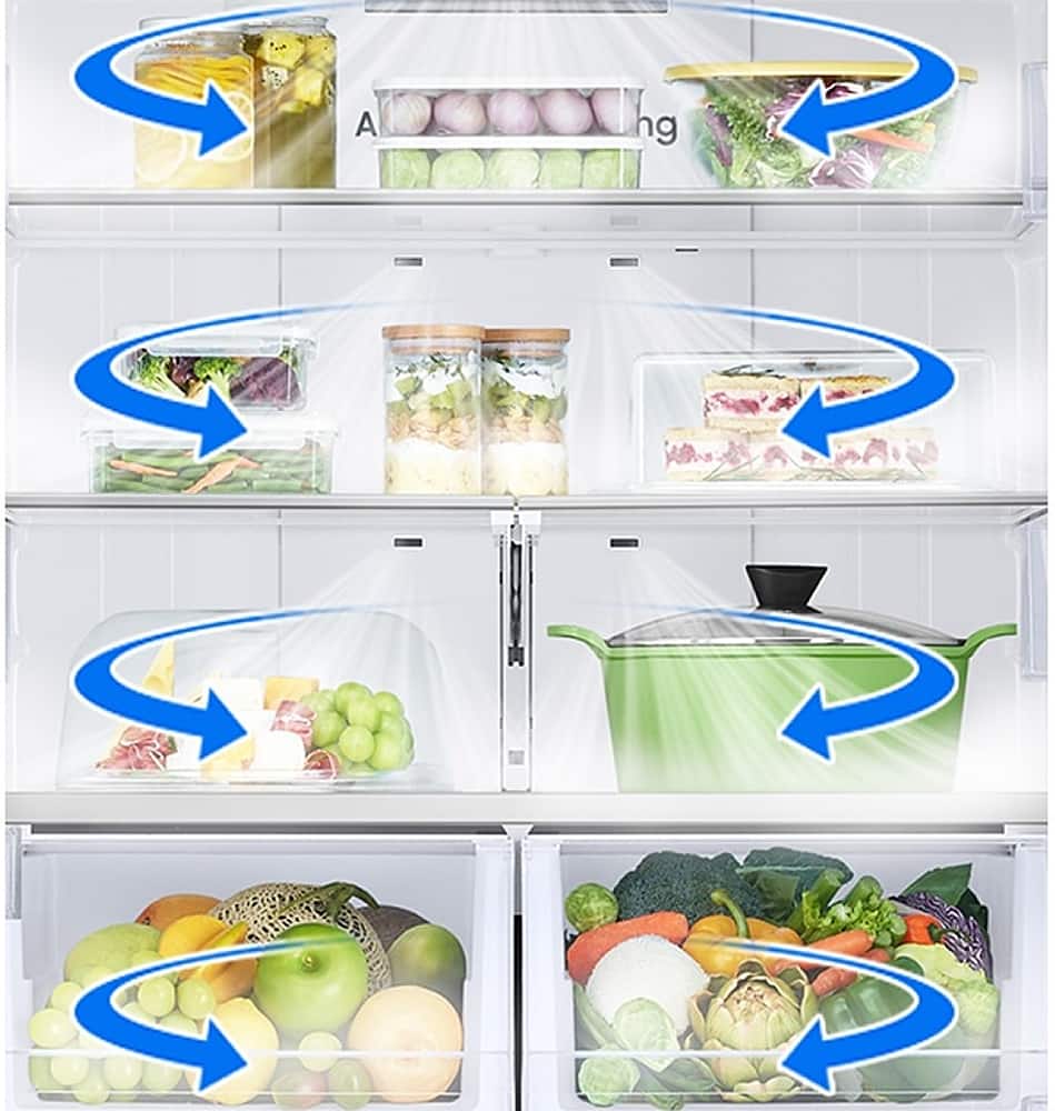 Alt View 20. Samsung - 32 cu. ft. 3-Door French Door Smart Refrigerator with Dual Auto Ice Maker - Matte Black.